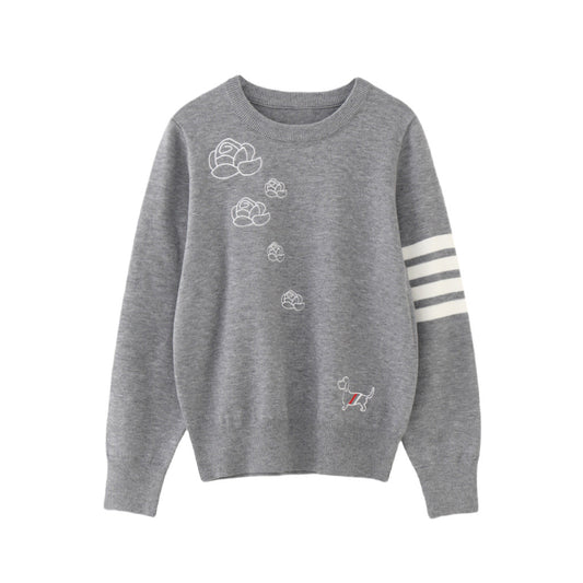 Color-block jacquard sweater