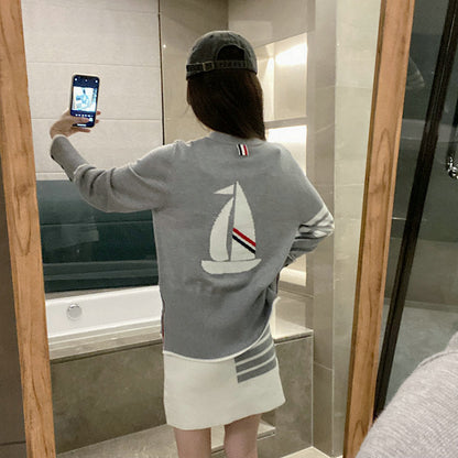 2025SS  Back sailboat cardigan THOM TREND