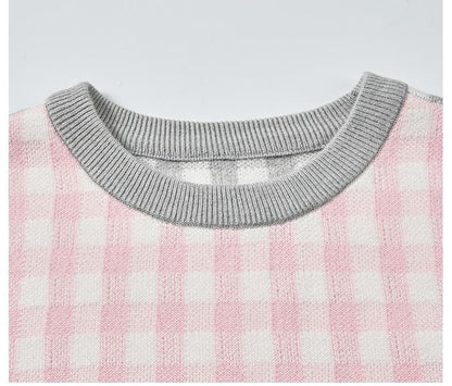 2025SS Pink and gray patchwork vest