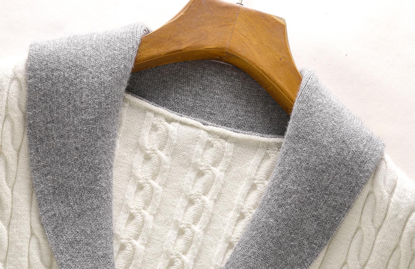 2025SS Lapel Cable Cardigan Sweater THOM TREND