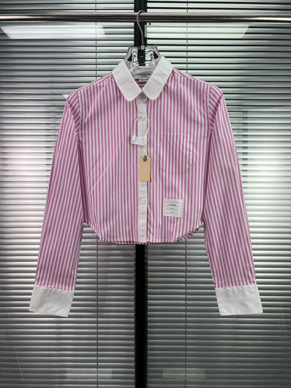2025SS  striped long-sleeved shirt THOM TREND
