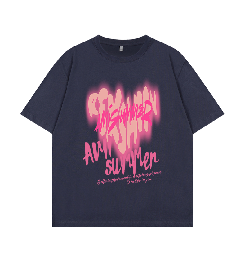 Heart Print Short-Sleeve THOM TREND