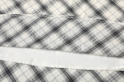 2025SS Plaid A-line midi skirt THOM TREND