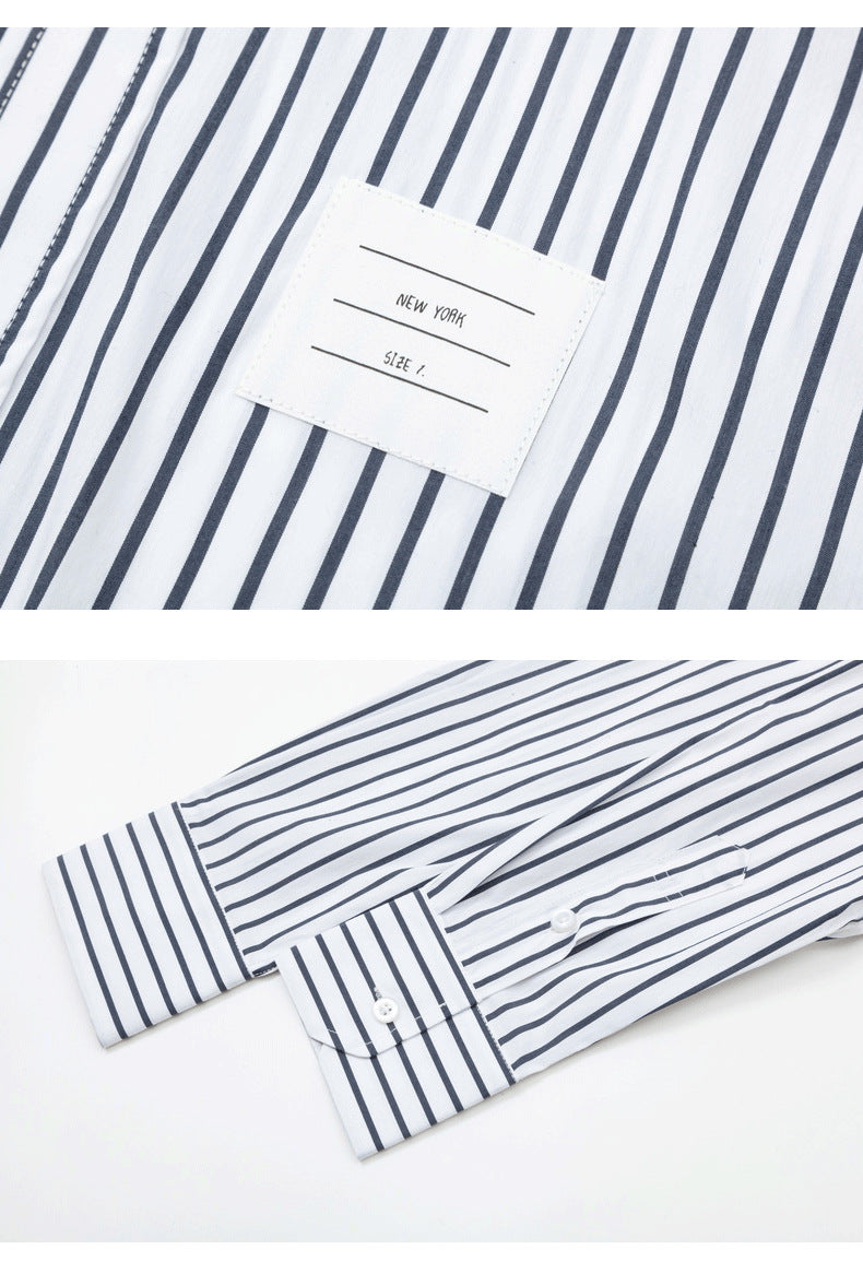 Blue and white patchwork shirt（副本） THOM TREND