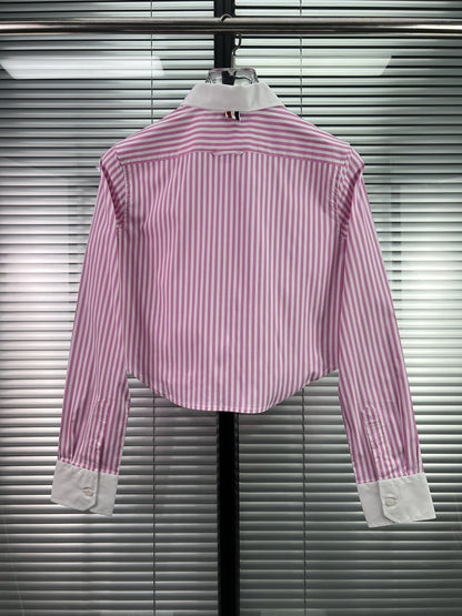 2025SS  striped long-sleeved shirt THOM TREND