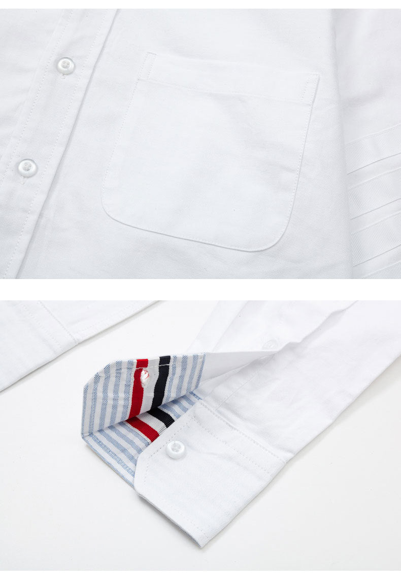 Men's four-bar collar mid-ribbon shirt（副本） THOM TREND