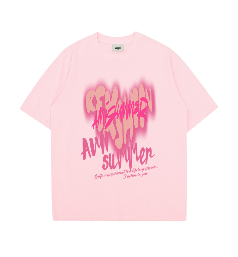 Heart Print Short-Sleeve THOM TREND