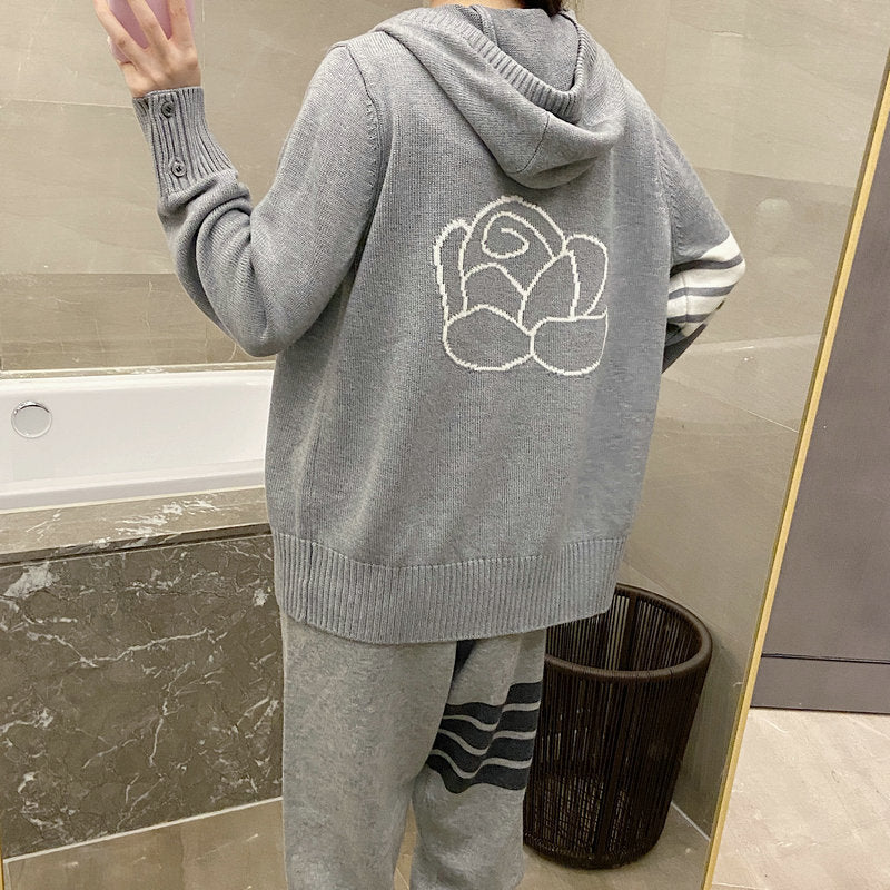 2025SS Cutout Flower Hooded Zip-Up THOM TREND