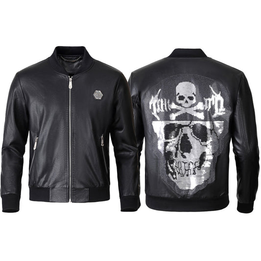 New-Philpp LOGO Cowhide Jacket