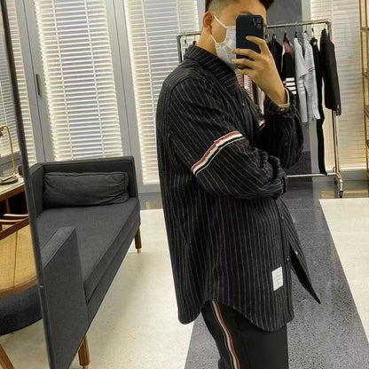 2025SSS striped long-sleeved shirt THOM TREND