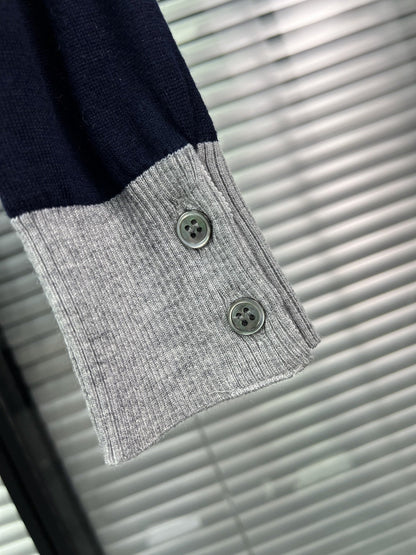 2025SS Spliced four-bar striped sweater THOM TREND