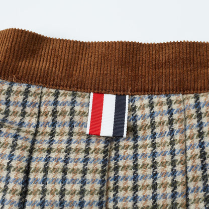 2025SS Contrast color plaid skirt