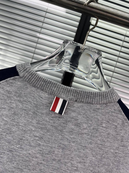 2025SS Spliced four-bar striped sweater THOM TREND