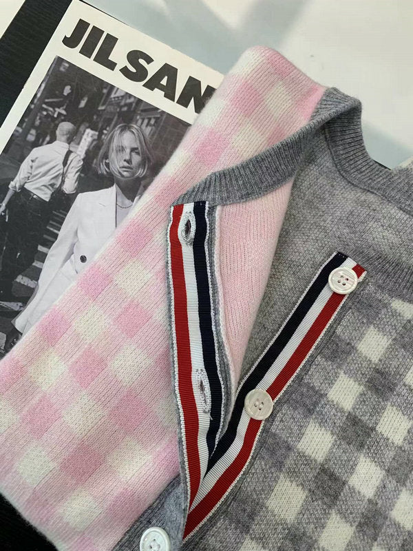 2025SS  Wool plaid cardigan THOM TREND