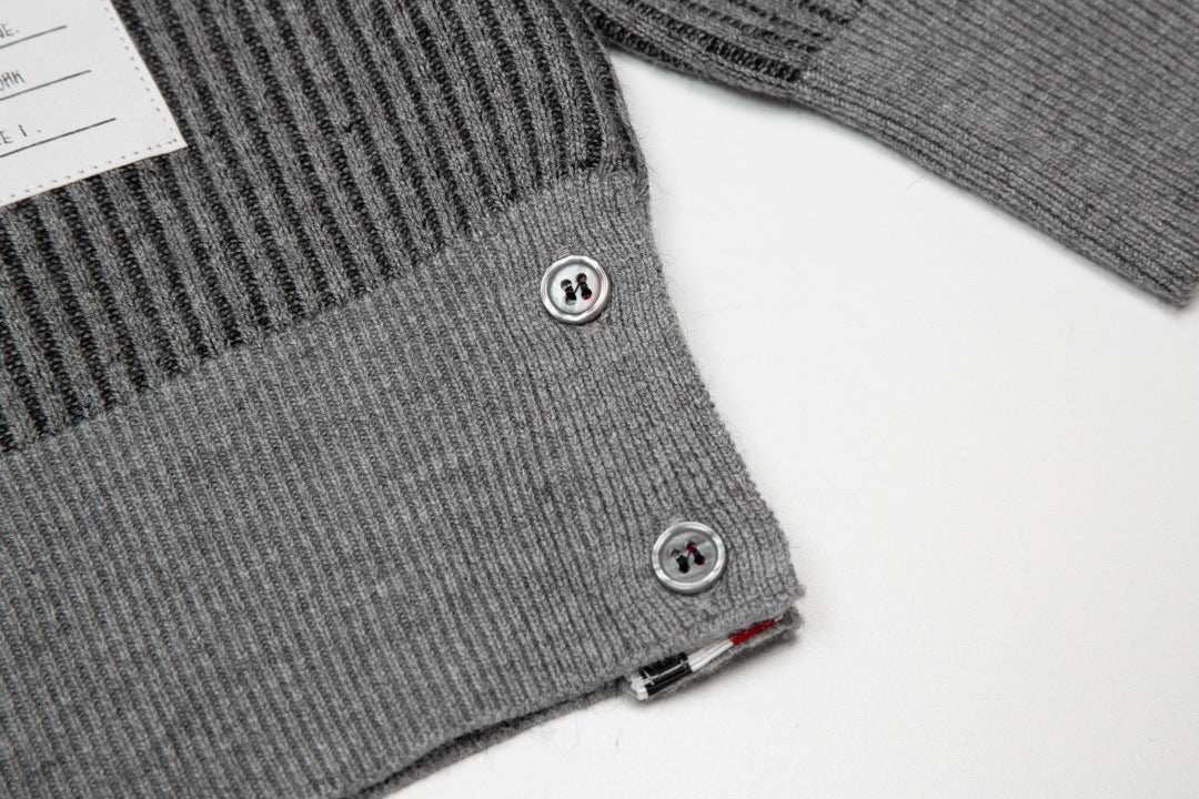 2025SS Colorblock four-bar sweater THOM TREND