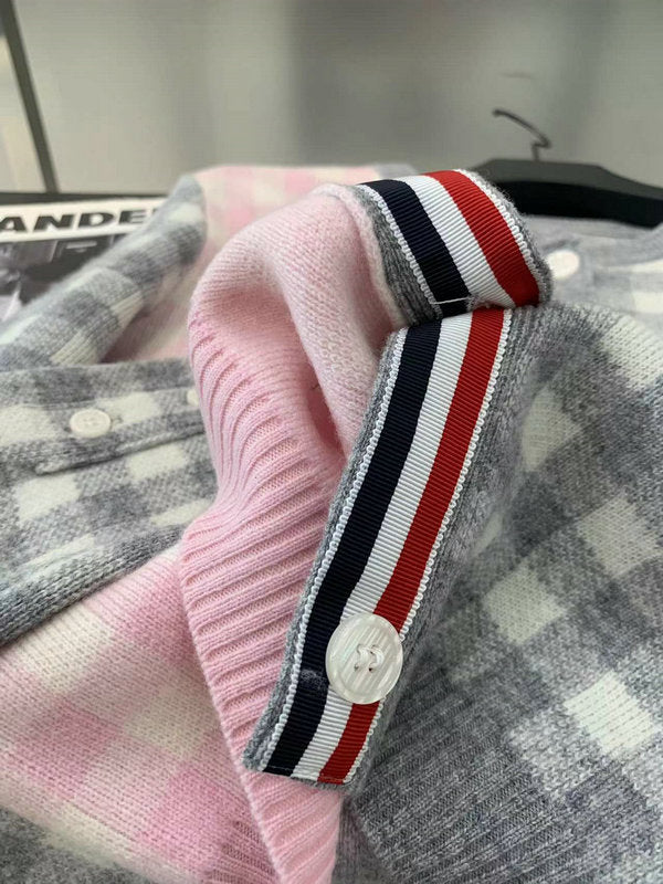 2025SS  Wool plaid cardigan THOM TREND