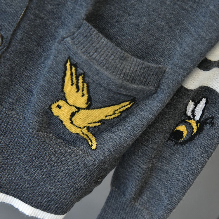 2025SS  Bee and bird embroidered cardigan THOM TREND