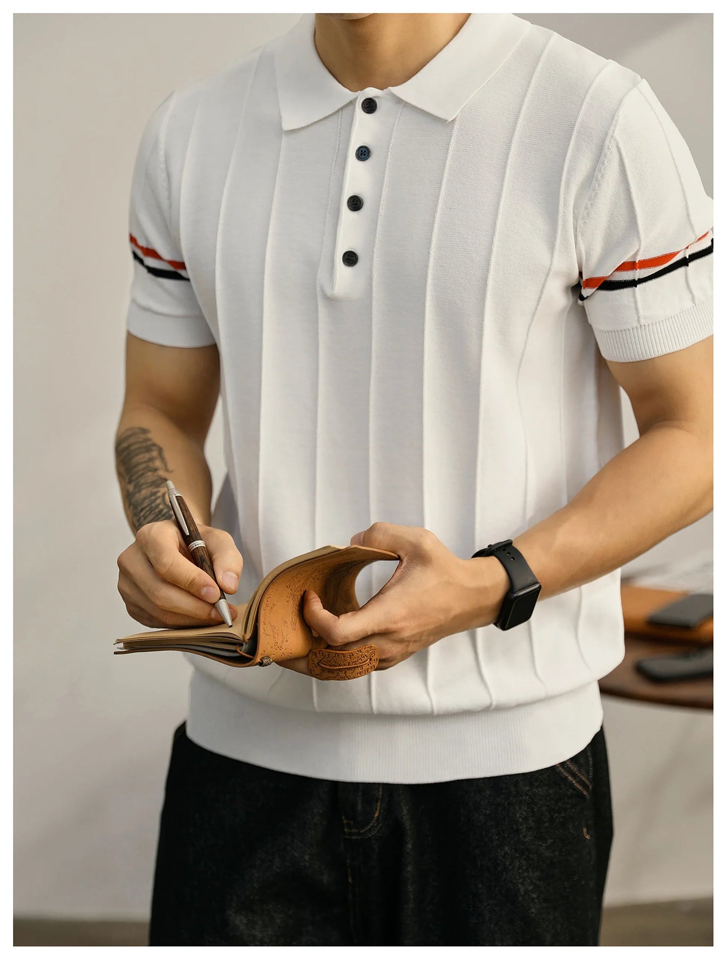 2025SS Knitted POLO shirt THOM TREND