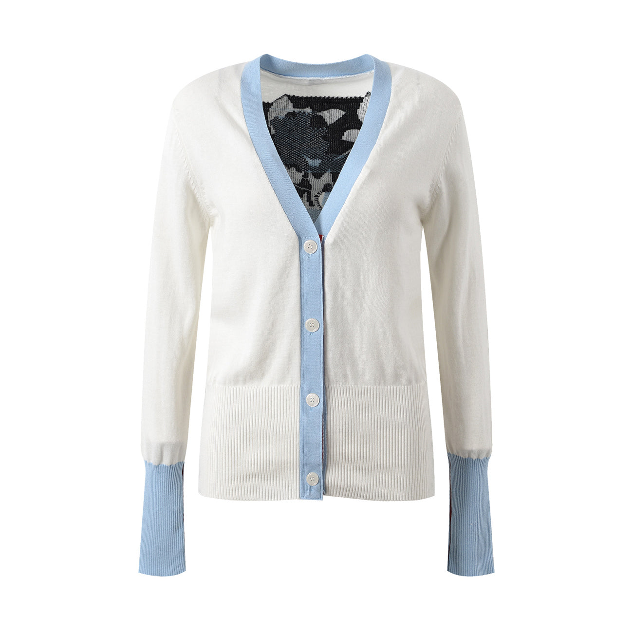 Women's Floral V-Neck Cardigan THOM TREND