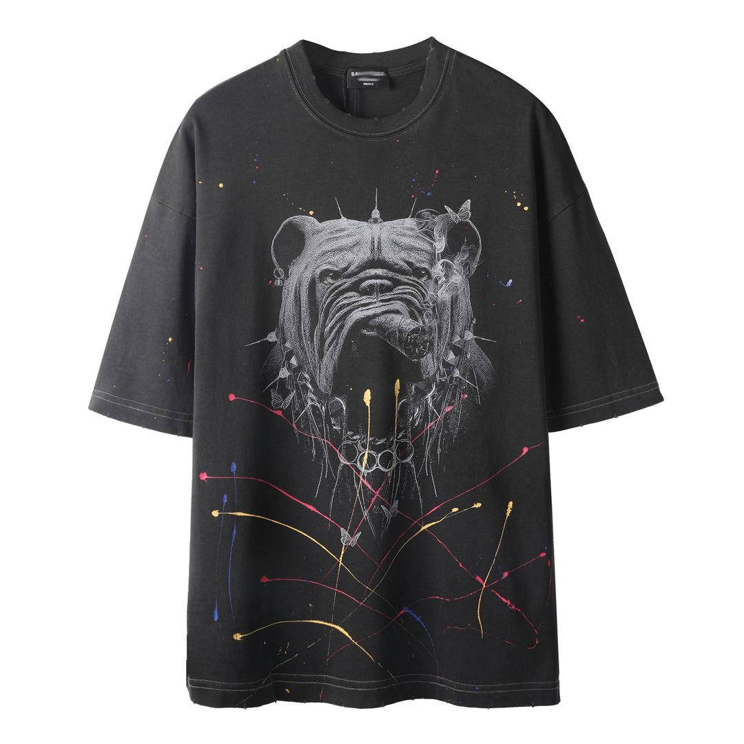 Animal embroidered T-shirt THOM TREND