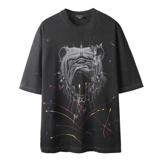 Animal embroidered T-shirt THOM TREND