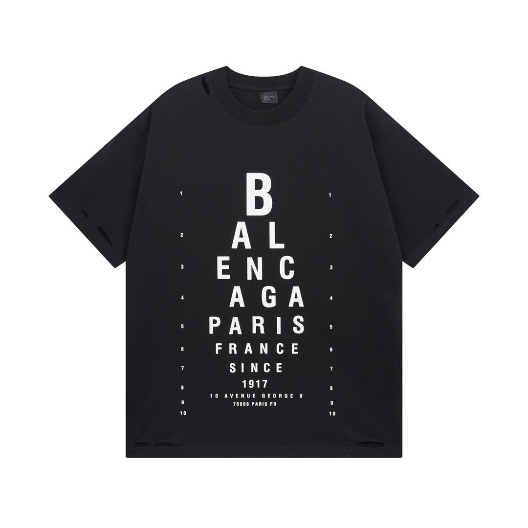 Letter embroidered T-shirt THOM TREND