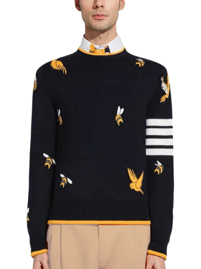 2025SS Birds and Bees Pullover Sweater THOM TREND
