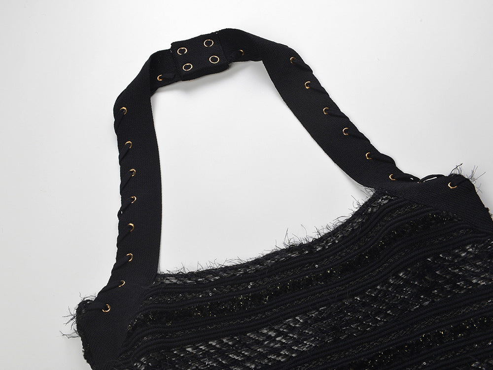 2025SS Tweed halterneck dress THOM TREND