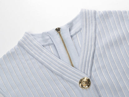 2025SS Sleeveless V-neck knitted dress THOM TREND