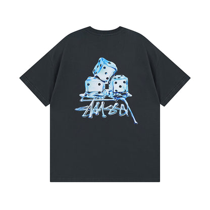 Ice cube pattern short-sleeved T-shirt