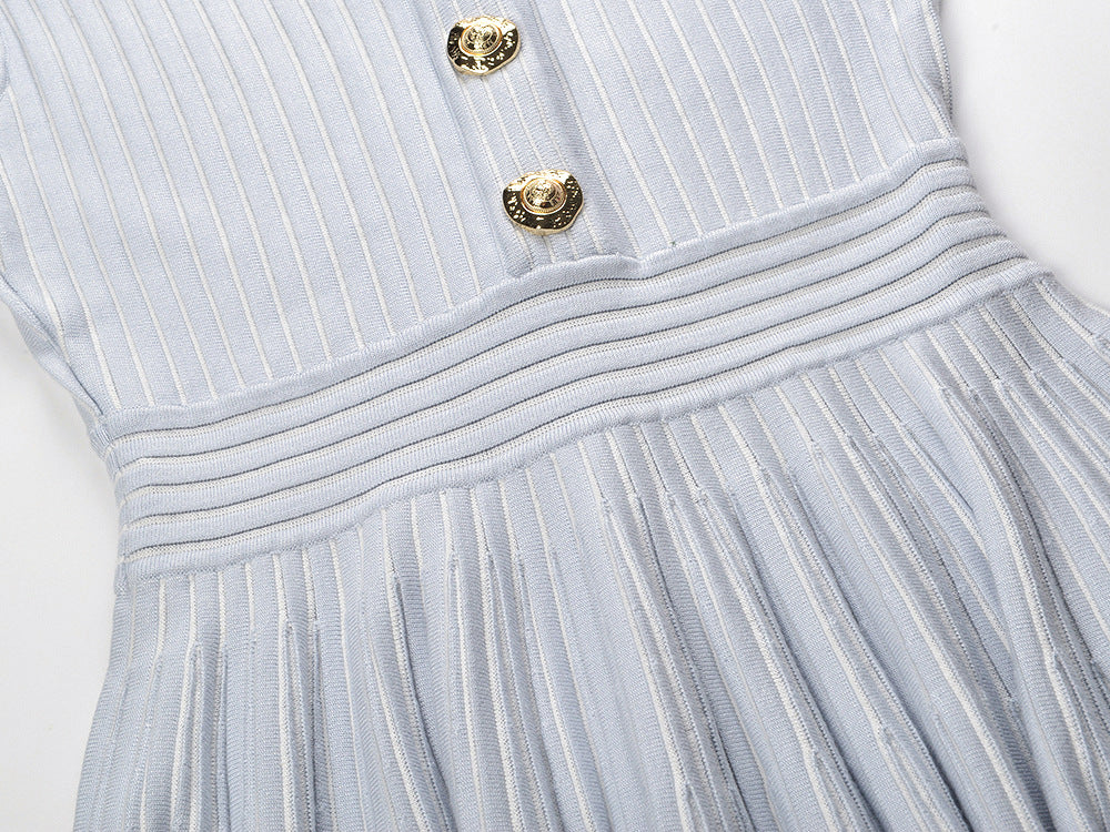 2025SS Sleeveless V-neck knitted dress THOM TREND