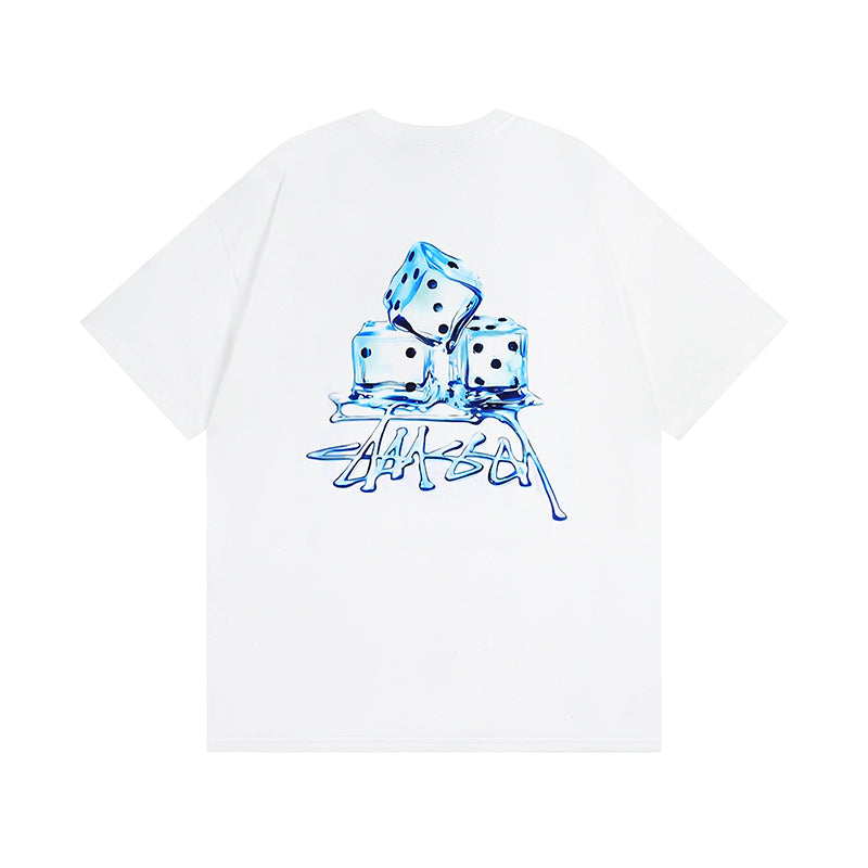 Ice cube pattern short-sleeved T-shirt