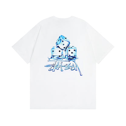 Ice cube pattern short-sleeved T-shirt