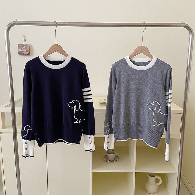 2025SS  Dog pattern pullover sweater THOM TREND