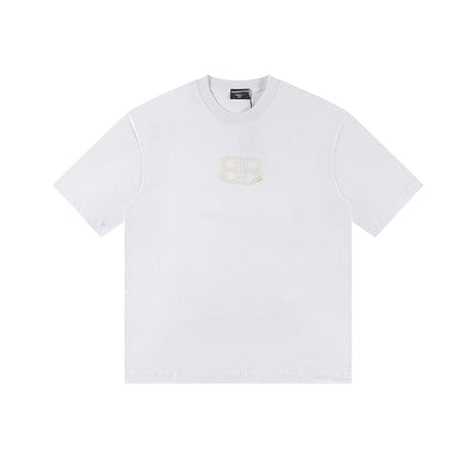Letter embroidered T-shirt THOM TREND