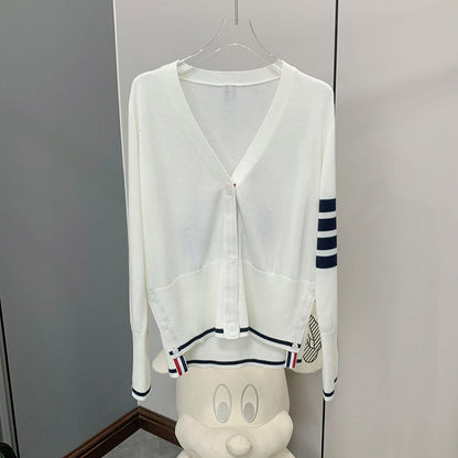 2025SS  Back goose V-neck cardigan THOM TREND