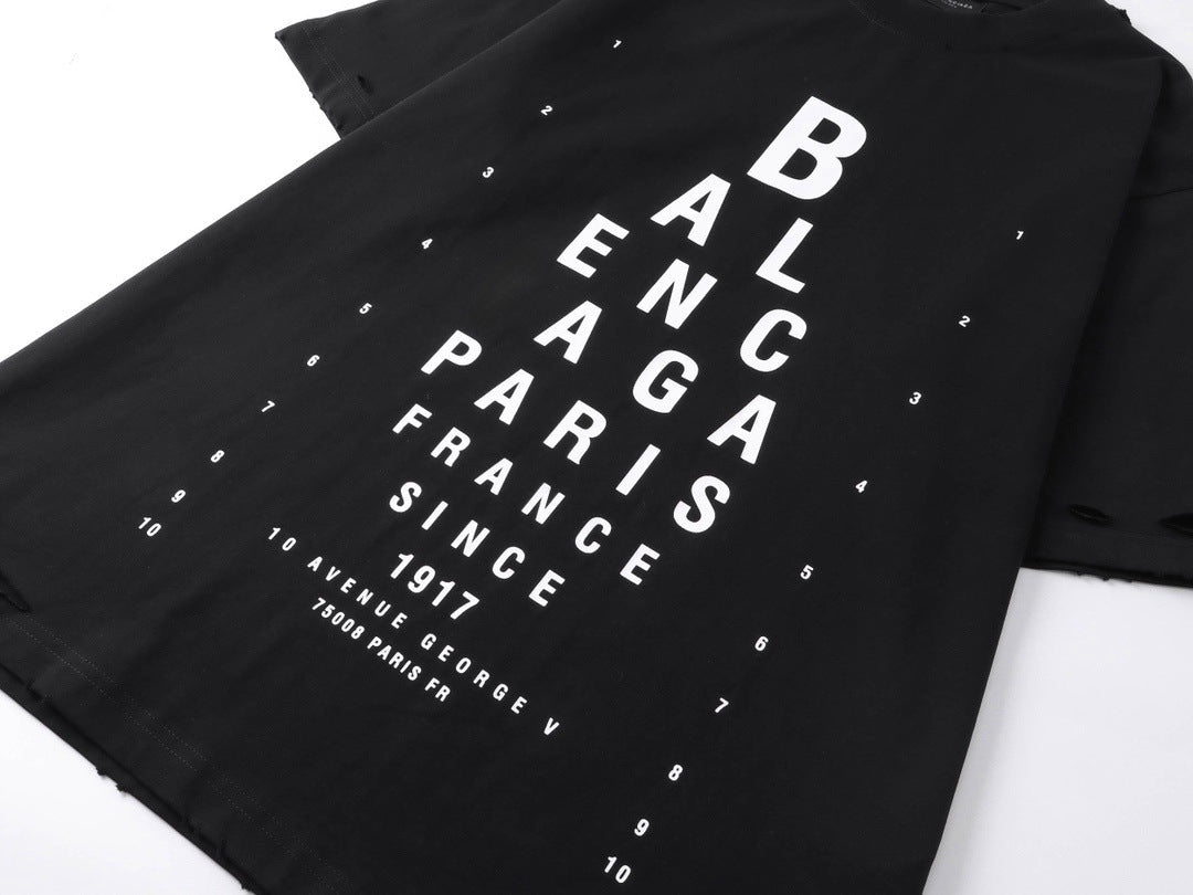 Letter embroidered T-shirt THOM TREND