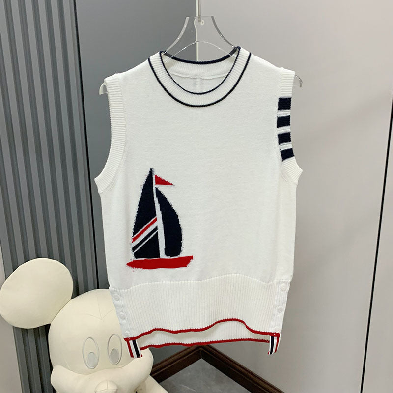 2025SS Sailboat wool vest THOM TREND