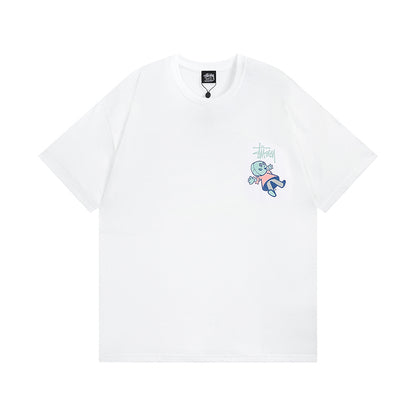 Doll print short-sleeved T-shirt