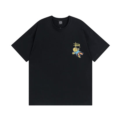 Doll print short-sleeved T-shirt