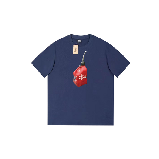 Gasoline barrel print T-shirt