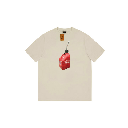 Gasoline barrel print T-shirt