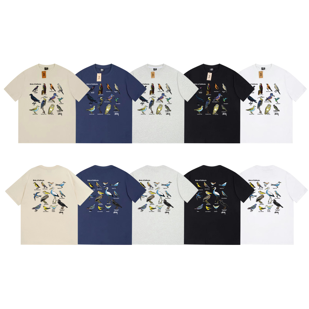 bird print T-shirt