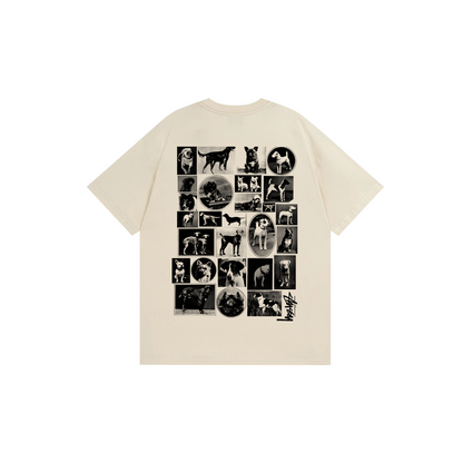 animal puzzle print T-shirt
