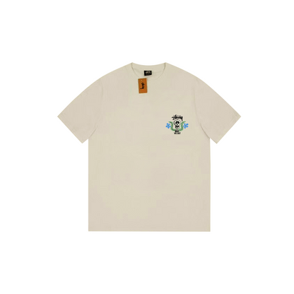 skull and flower print T-shirt