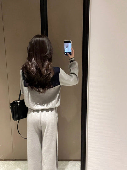 2025SS  Contrast color knitted tracksuit THOM TREND