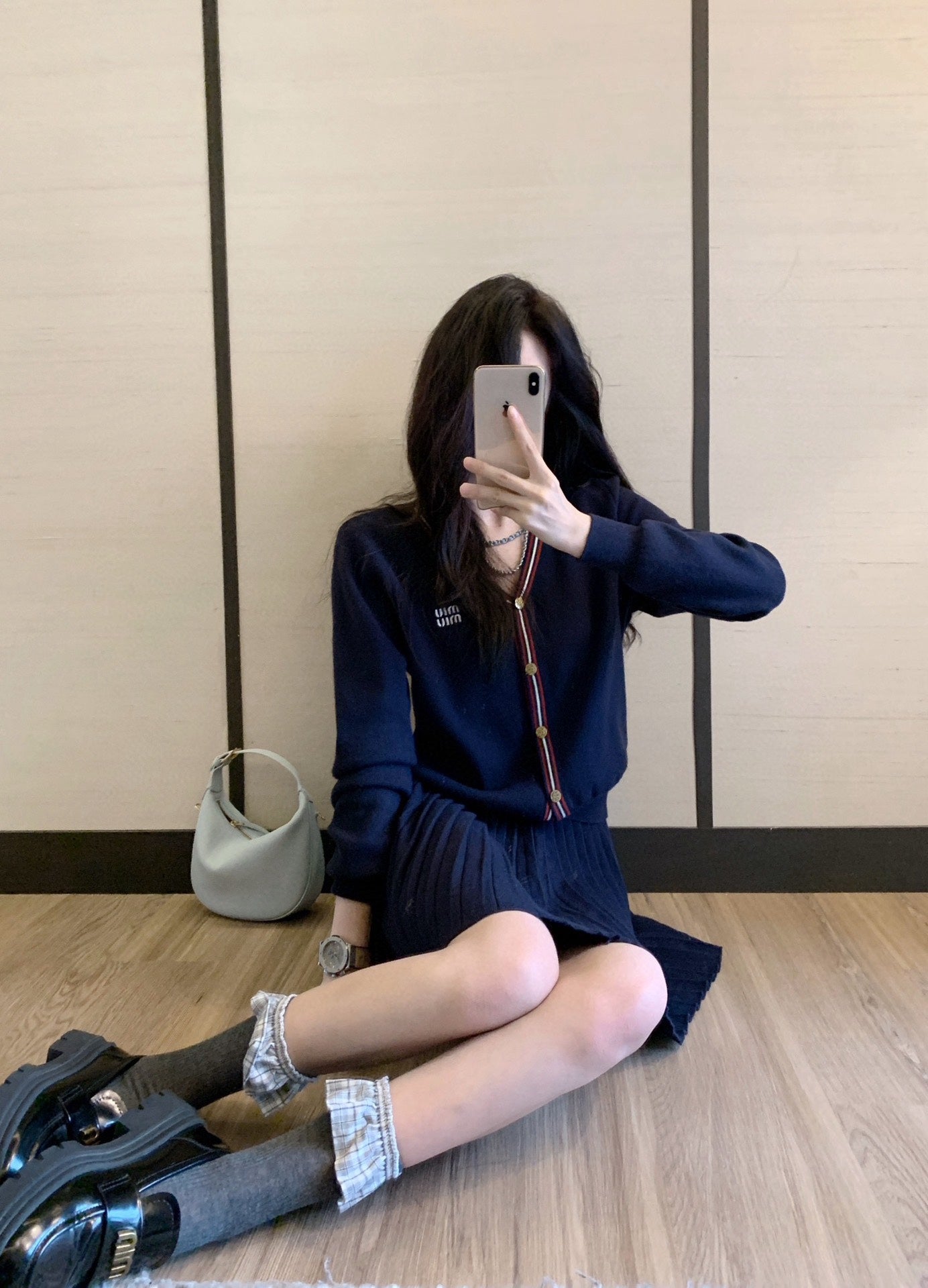 2025SS  Knitted jacket + pleated skirt THOM TREND