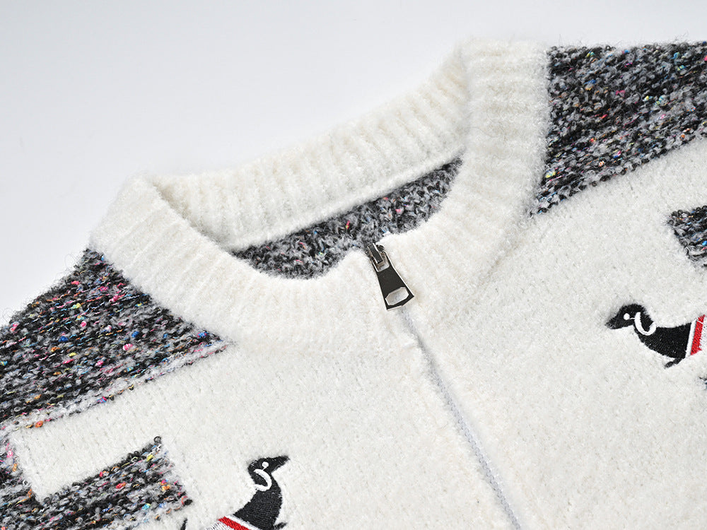 Women's Puppy Embroidered Cardigan THOM TREND