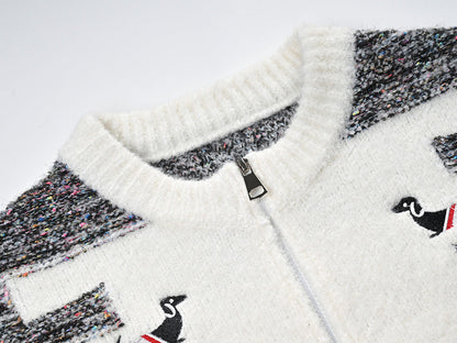 Women's Puppy Embroidered Cardigan THOM TREND