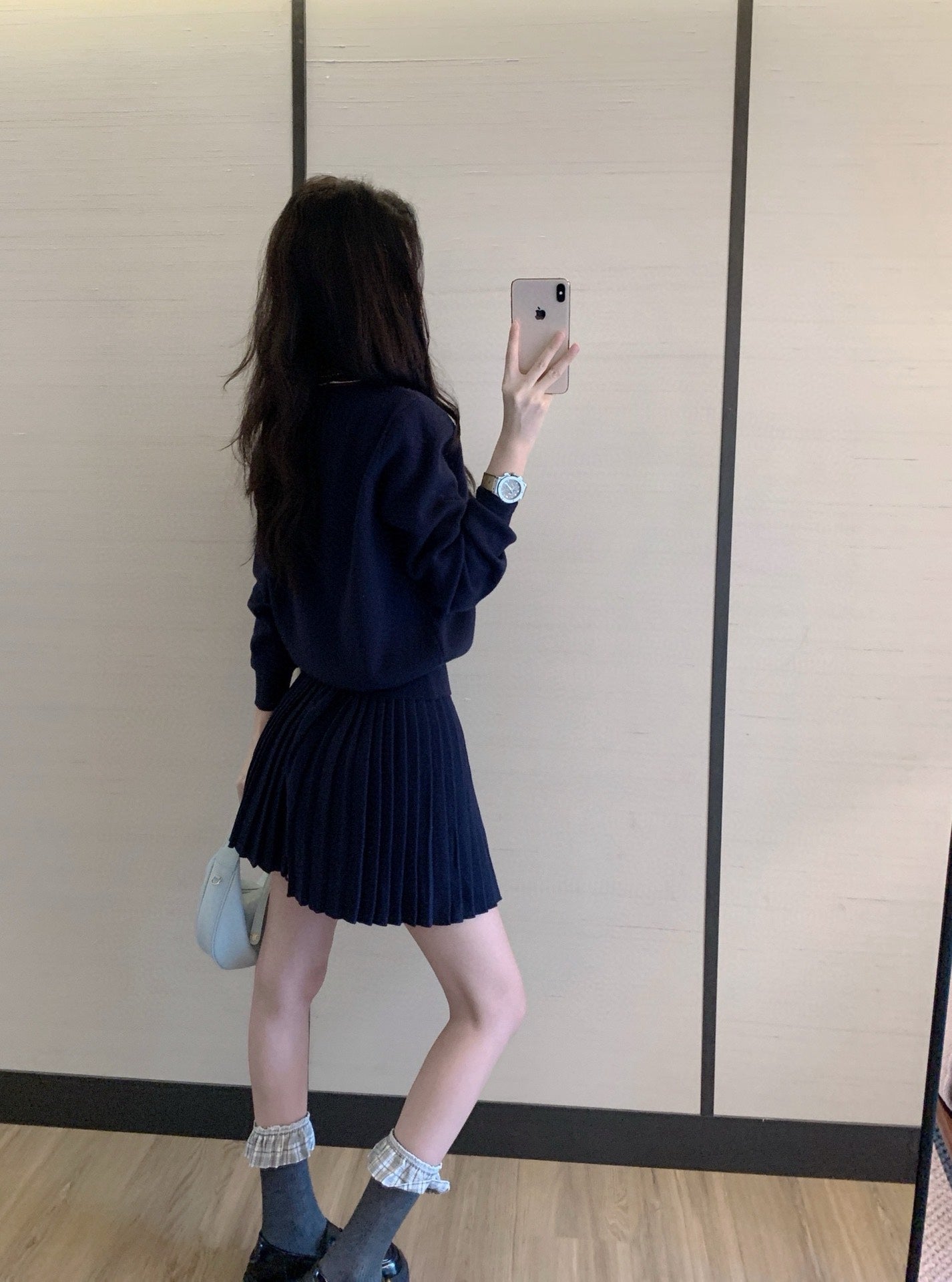 2025SS  Knitted jacket + pleated skirt THOM TREND